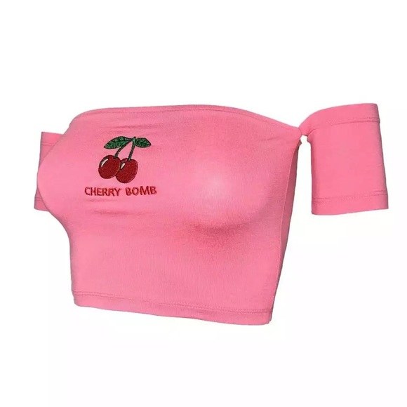Cherry Bomb Off The Shoulder Tube Top - Picture 2 of 2